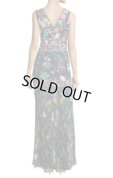 画像2: Tadashi Shoji タダシショージ　Sleeveless Floral Chiffon Gownネイビー系　 (2)