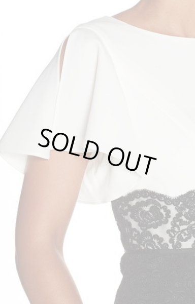 画像4: Adrianna Papell アドリアナパペル Lace Waist Crepe Sheath Dress (4)