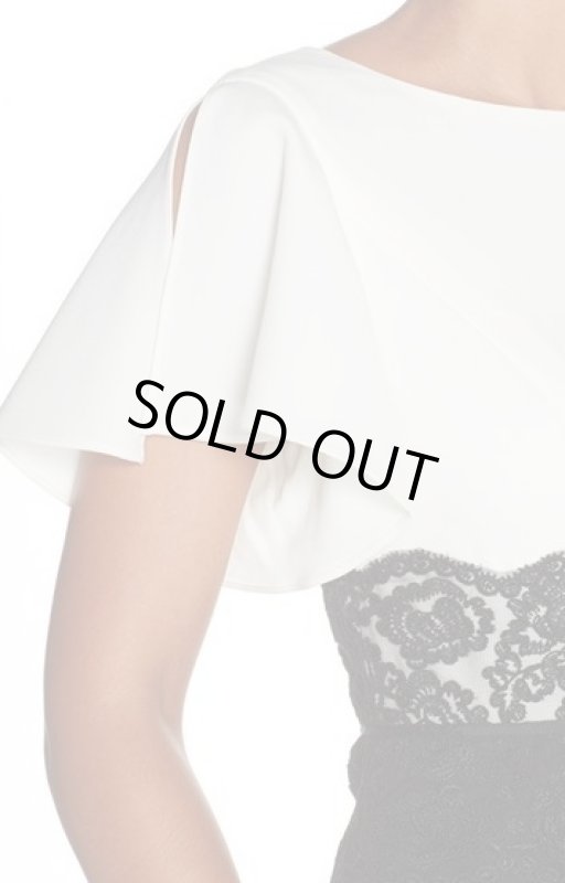 画像4: Adrianna Papell アドリアナパペル　Lace Waist Crepe Sheath Dress (4)