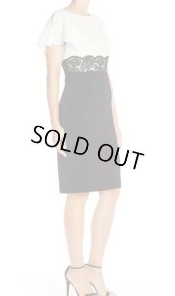 画像3: Adrianna Papell アドリアナパペル Lace Waist Crepe Sheath Dress (3)