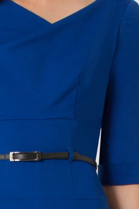 画像3: 【ドラマ使用】Black Halo ７分袖Jackie O Dress  コバルト  10104 (3)