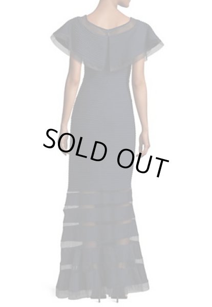 画像2: Tadashi Shoji    Off-The-Shoulder Long Dress ネイビー (2)