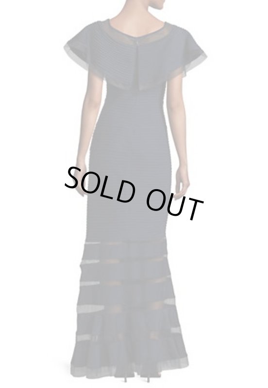 画像2: Tadashi Shoji    Off-The-Shoulder Long Dress ネイビー (2)