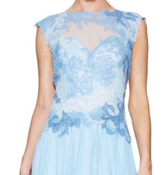 画像2: Tadashi Shoji タダシショージ Cap Sleeve Evening Gown ブルー系 (2)