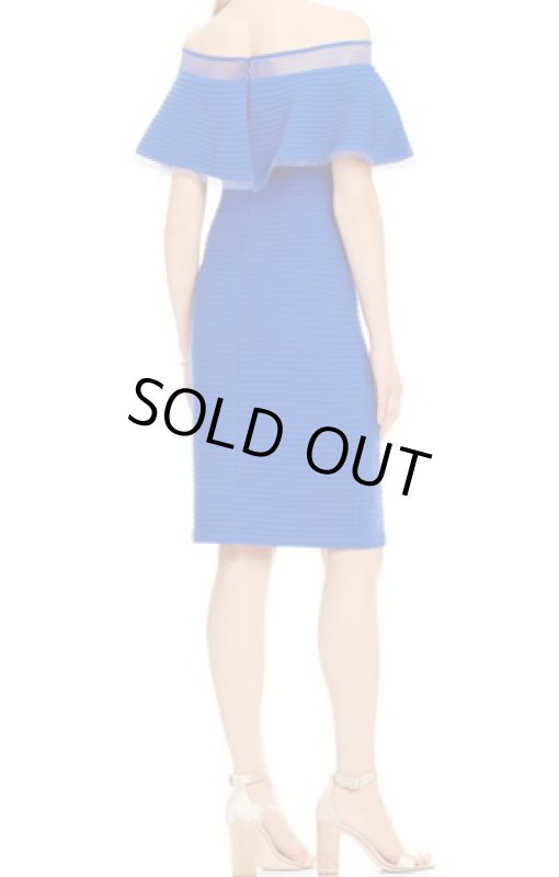 画像2: Tadashi Shoji タダシショージ   Solid Off-The-Shoulder Dress ブルー (2)