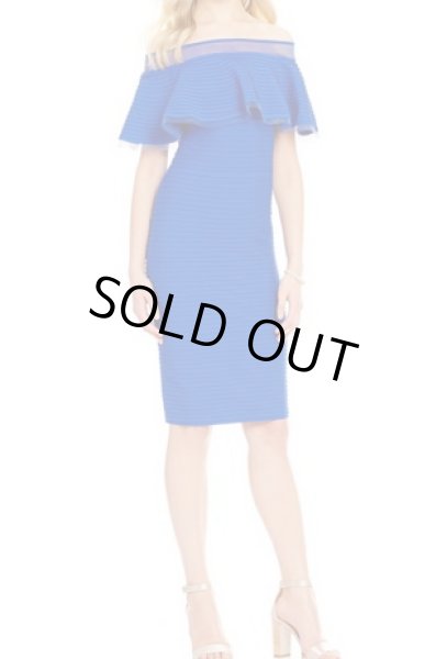 画像1: Tadashi Shoji タダシショージ   Solid Off-The-Shoulder Dress ブルー (1)