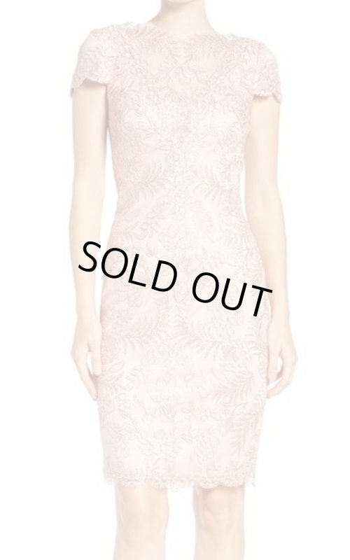 画像1: 【ドラマ使用】Tadashi Shoji タダシショージ　Lace Sheath Dress  Powder　ピンク系 (1)