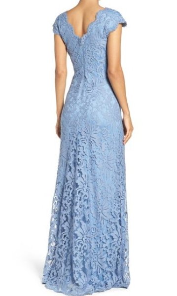 画像2: Tadashi Shoji   タダシショージ Lace Gown ブルー系 (2)