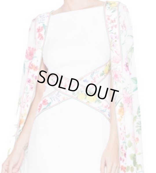 画像3: 限定再販売【アンミカさん着用、ドラマ使用、25ans掲載】Tadashi Shoji タダシショージ  ケープ付きフローラルドレス (3)