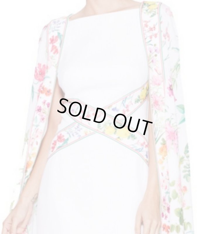 画像3: 限定再販売【アンミカさん着用、ドラマ使用、25ans掲載】Tadashi Shoji タダシショージ　 ケープ付きフローラルドレス (3)