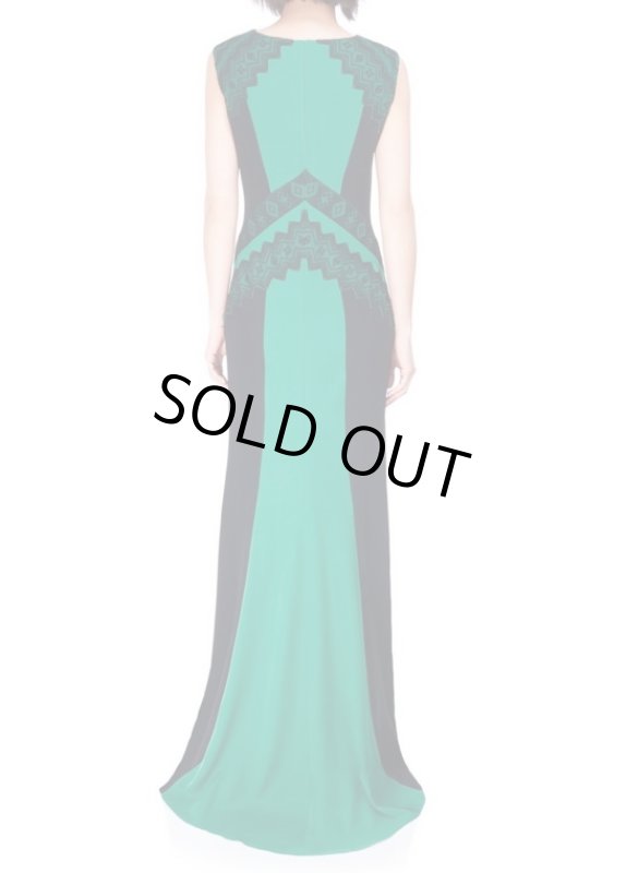 画像2: Tadashi Shoji タダシショージ　Douala Gown　グリーン系 (2)