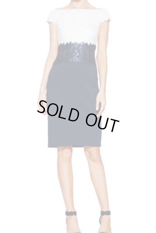 画像1: 【福原愛さん、高橋真麻さんご着用、家庭画報掲載】Tadashi Shoji タダシショージ　カラーブロックシースドレス　ネイビー (1)