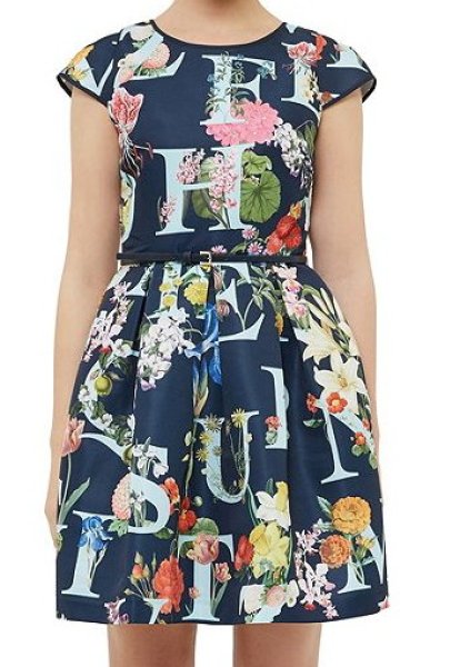 画像1: 再販売【小林麻耶さんご着用】Ted Baker テッドベイカー 　Lusara A-Z Ditzy Ottoman Dress (1)