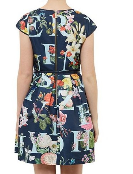 画像2: 再販売【小林麻耶さんご着用】Ted Baker テッドベイカー  Lusara A-Z Ditzy Ottoman Dress (2)