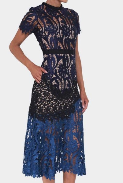 画像2: 【ナオミワッツ愛用】Self Portrait セルフポートレート Prairie lace midi dress  05211 (2)