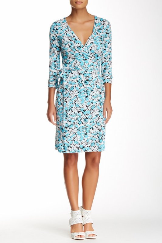 画像1: ドラマ【ギルモアガールズ使用】Diane von Furstenberg　ダイアンフォンファステンバーグ　New Julian Two wrap  dress 　Garden Daisy ブルー (1)