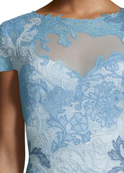 画像2: 【ドラマ使用】Tadashi Shoji タダシショージ Tonal Lace Dress ブルー (2)