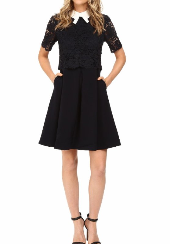 画像1: 【ドラマ使用】Ted Baker テッドベイカー 　Dixxy Lace Bodice Double Layer Dress  08223 (1)