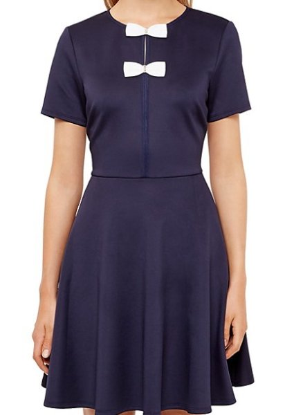 画像2: 【ドラマ使用】Ted Baker テッドベイカー  Otisia Bow-Detail Skater Dress (2)
