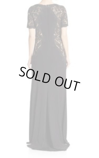 画像2: Tadashi Shoji タダシショージ Lace-Insert Gown ブラック (2)