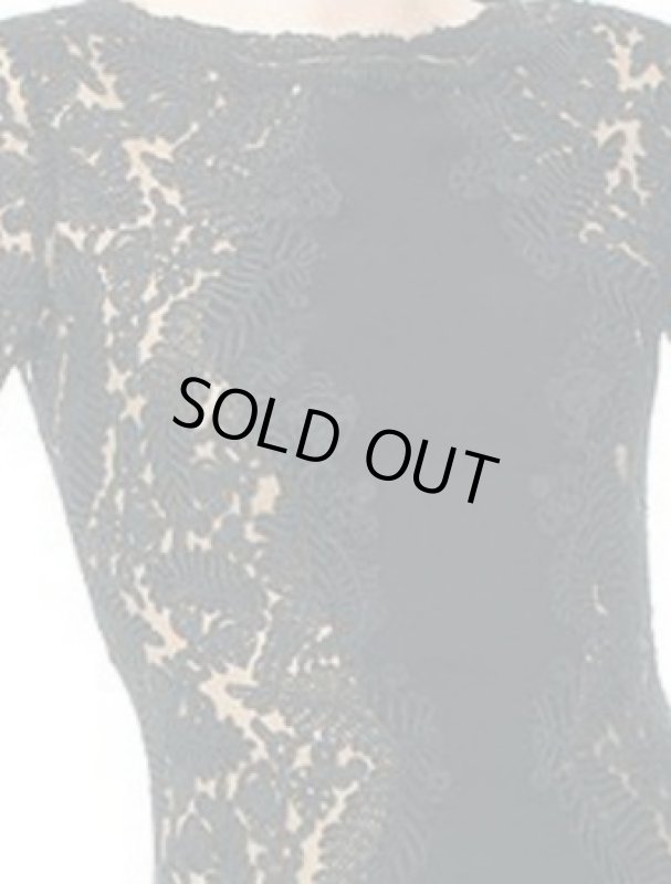 画像3: Tadashi Shoji タダシショージ　Lace-Insert Gown　ブラック (3)