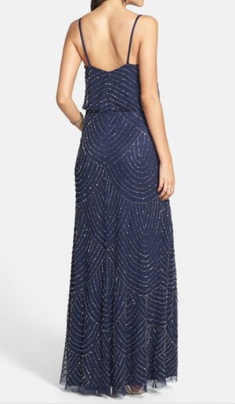 画像2: ドラマ【プリティリトルライヤーズ使用】Adrianna Papell　アドリアナパペル　　Beaded Blouson Dress　ネイビー (2)