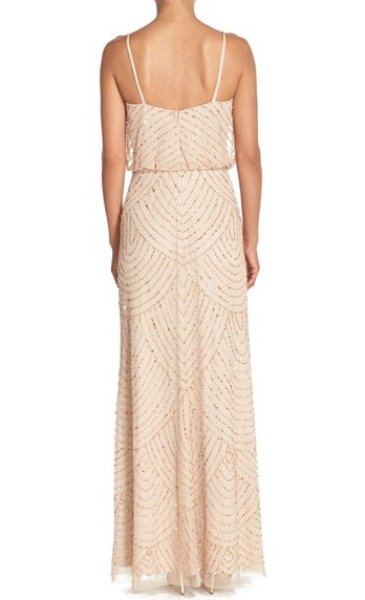 画像2: ドラマ【プリティリトルライヤーズ使用】Adrianna Papell アドリアナパペル  Beaded Blouson Dress シャンパン (2)