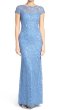画像1: 再販売！Tadashi Shoji  タダシショージ   Lace Gown ブルーストーン (1)