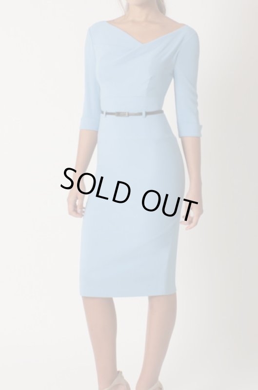 画像1: 【ドラマ使用】Black Halo ７分袖Jackie O Dress  TWINKLE BLUE (1)