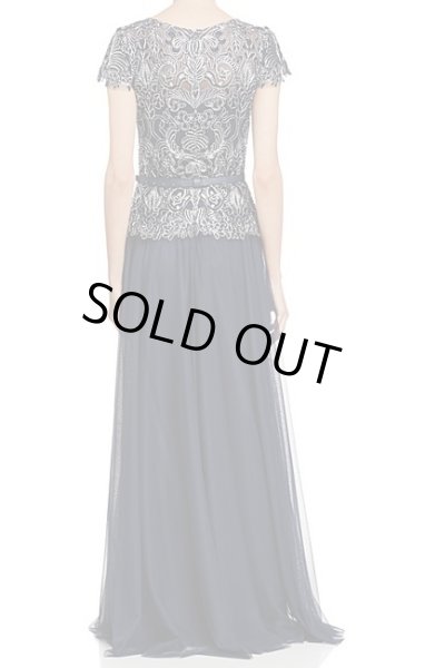 画像2: Tadashi Shoji タダシショージ Embroidered Gown ネイビー (2)
