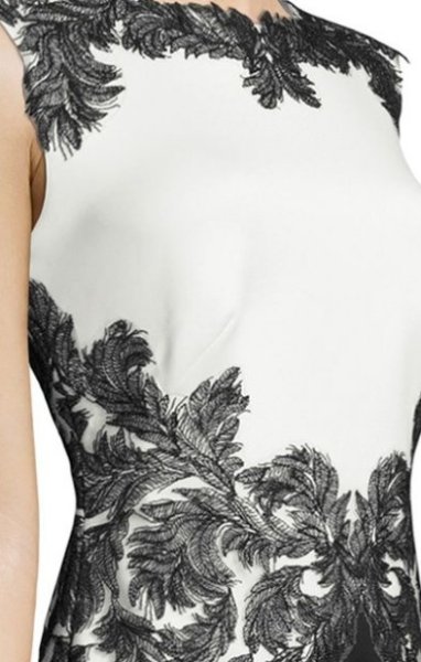 画像2: Tadashi Shoji タダシショージ Two Tone Neoprene Dress ブラック (2)