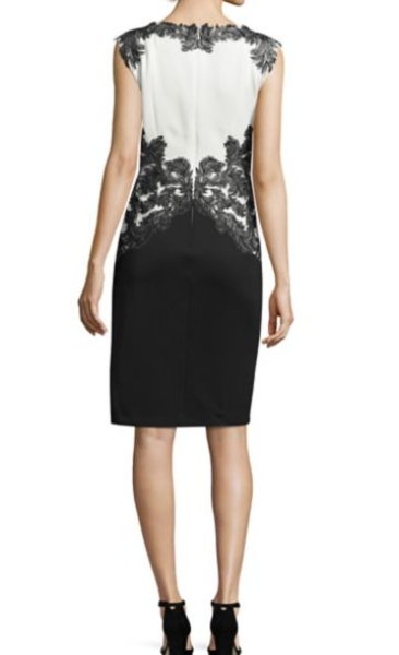 画像3: Tadashi Shoji タダシショージ Two Tone Neoprene Dress ブラック (3)