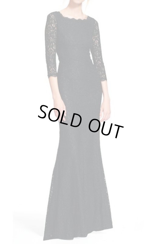 画像1: 1点のみ即発！Adrianna Papell　アドリアナパペル　lace mermaid gown ブラック (1)