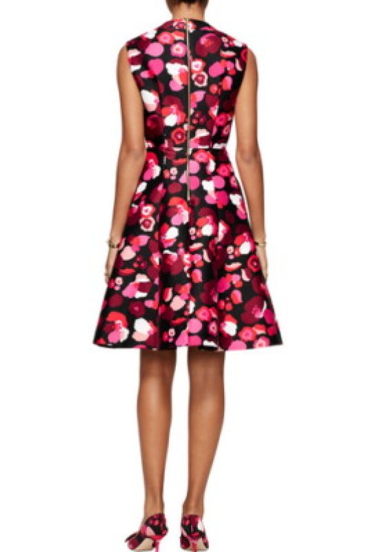 画像2: Kate Spade New York ケイトスペード Falling Florals Fit & Flare V-Neck Dress (2)