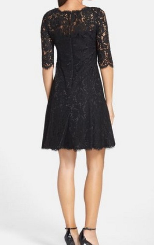 画像2: Eliza J 　レースフィット&フレアドレス　ブラック (2)