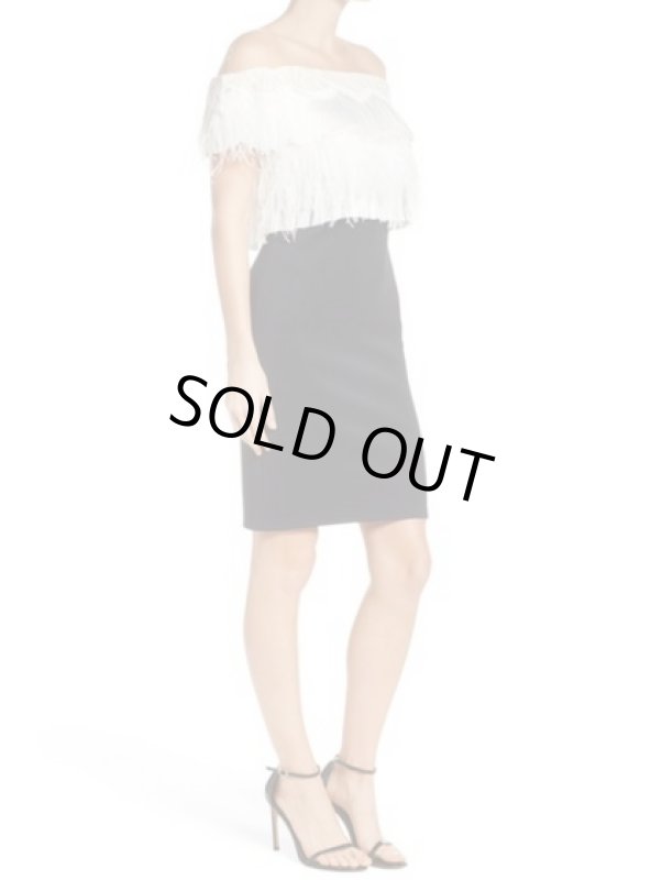 画像3: Tadashi Shoji タダシショージ   Off the Shoulder Sheath Dress ブラック (3)