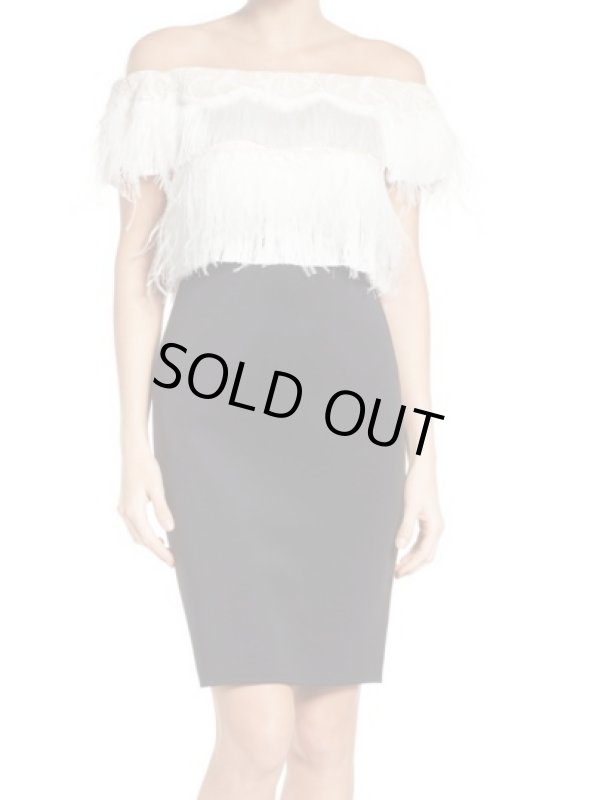 画像1: Tadashi Shoji タダシショージ   Off the Shoulder Sheath Dress ブラック (1)