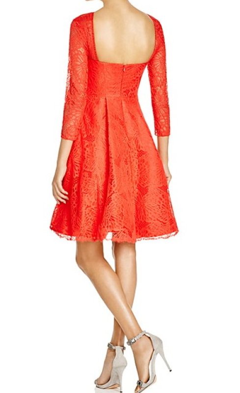 画像2: ML Monique Lhuillier  モニークルイリエ　7分袖レースドレス (2)