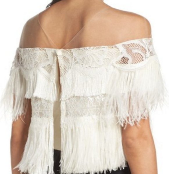 画像4: Tadashi Shoji タダシショージ   Off the Shoulder Ostrich Feather Gown ブラック  42301 (4)