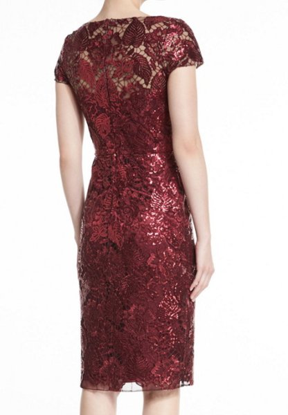 画像3: David Meister デビッドマイスター スパンコールシースドレス (3)