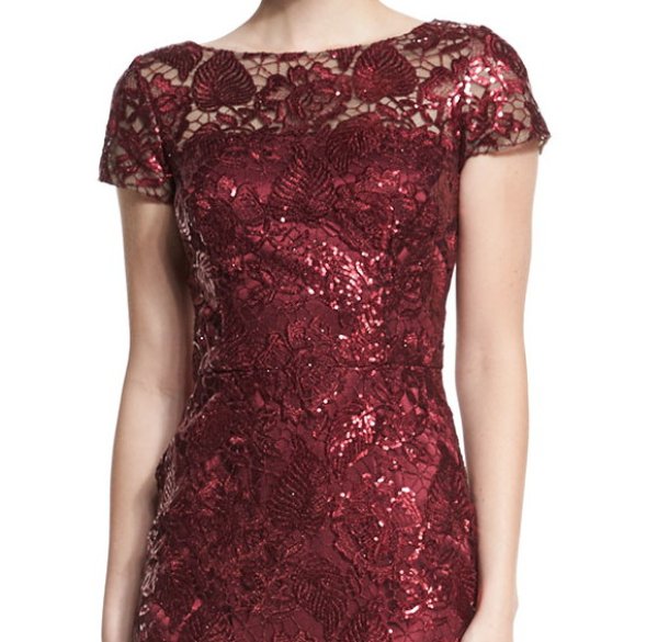 画像2: David Meister デビッドマイスター スパンコールシースドレス (2)