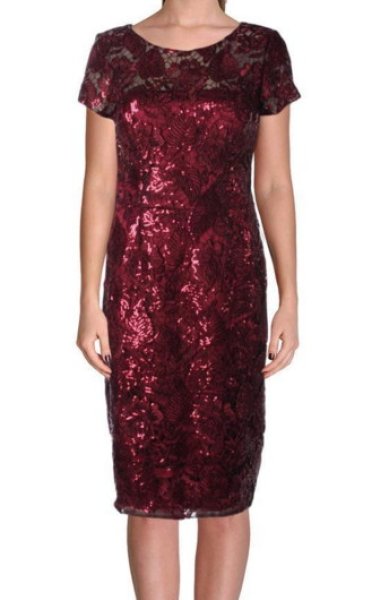 画像4: David Meister デビッドマイスター スパンコールシースドレス (4)