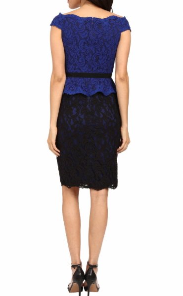 画像3: Adrianna Papell アドリアナパペル Bi-Color Lace Dress  5203 (3)