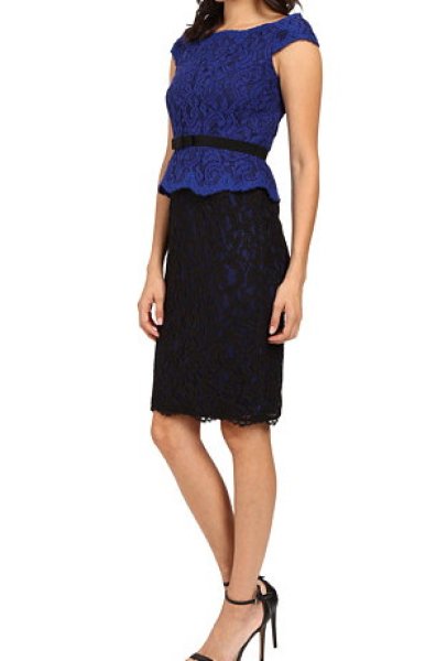 画像2: Adrianna Papell アドリアナパペル Bi-Color Lace Dress  5203 (2)