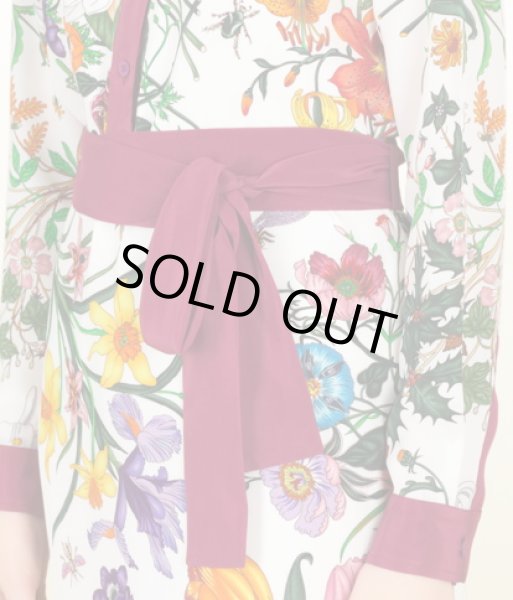 画像4: GUCCI グッチ  Crepe de Chine Flora Print Shirt Dress (4)