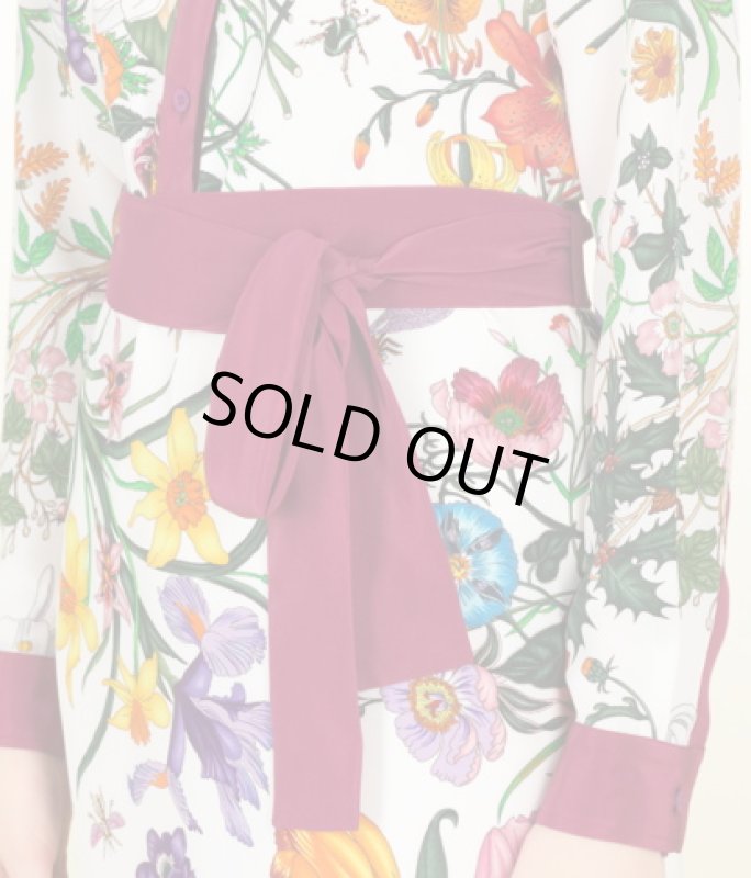 画像4: GUCCI グッチ　 Crepe de Chine Flora Print Shirt Dress (4)