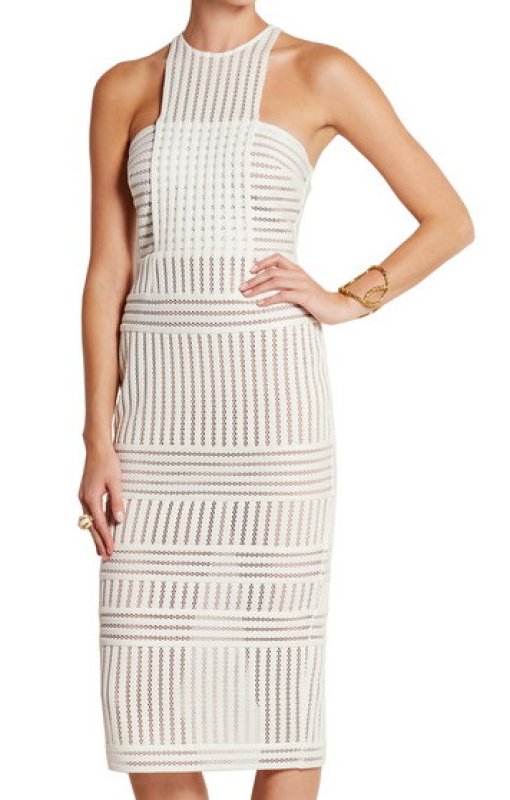 画像2: 【エリンアンドリュース愛用】Self Portrait　セルフポートレイト　Striped honeycomb-mesh midi dress (2)