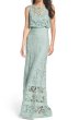 画像1: Tadashi Shoji タダシショージ    Lace Banded-Waist Gown　ブルー系　 (1)