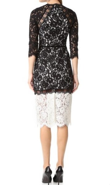 画像2: 【ドラマ使用、Amy Robach着用】Alexis アレクシス Whitney Lace Colorblock Dress (2)