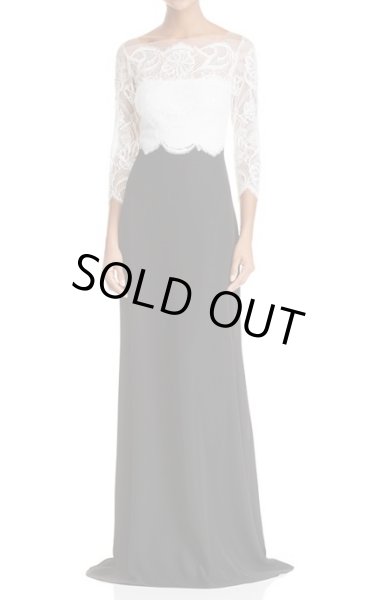 画像1: Tadashi Shoji タダシショージ　 Lace Top Gown　ブラック (1)